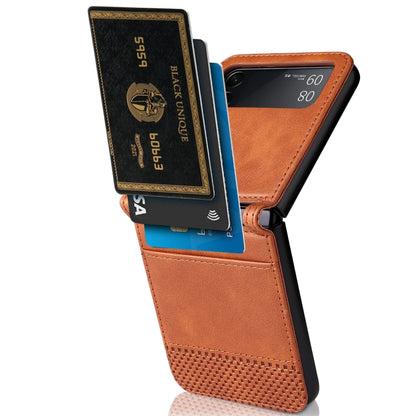 Vintage Texture Folding Leather Phone Case, For Samsung Galaxy Z Filp4 5G