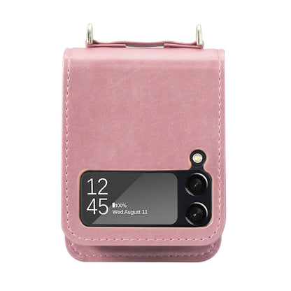Lanyard Folding Leather Phone Case, For Samsung Galaxy Z Filp4 5G