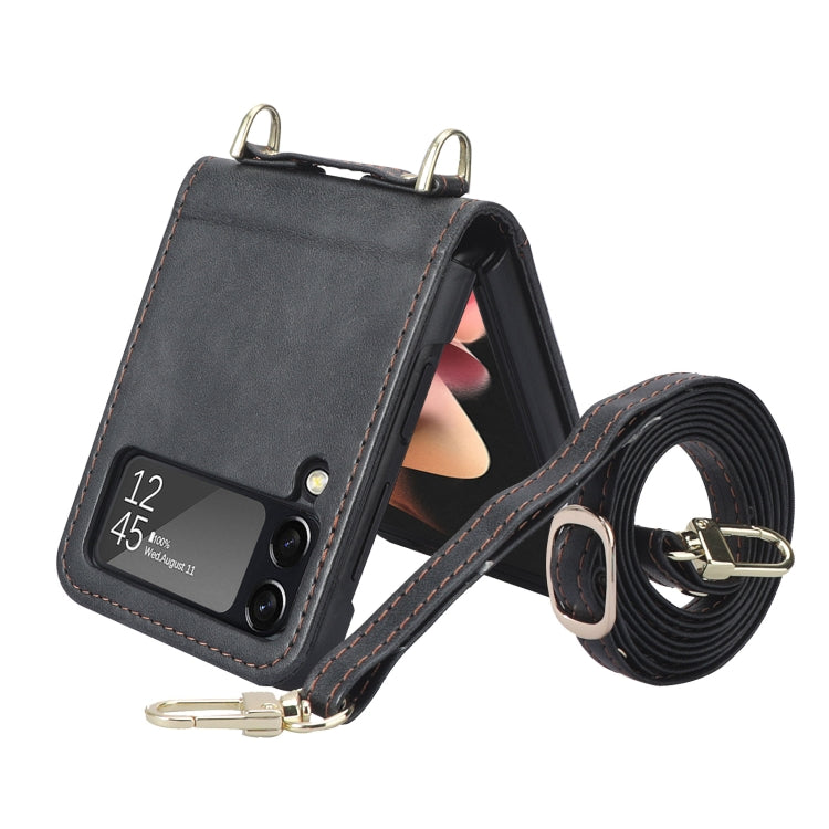 Lanyard Folding Leather Phone Case, For Samsung Galaxy Z Filp4 5G