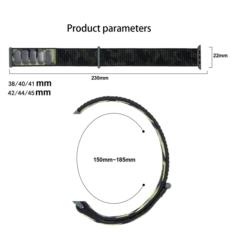 Nylon Loop Watch Band For Apple Watch Series, 7 45mm / 6&SE&5&4 44mm / 3&2&1 42mm, 7 41mm / 6&SE&5&4 40mm / 3&2&1 38mm