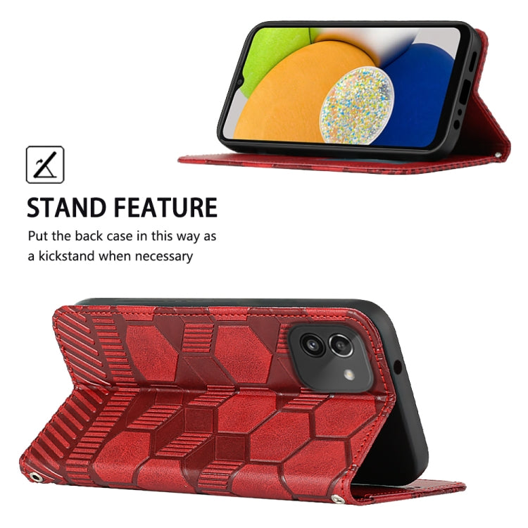 Football Texture Magnetic Leather Flip Phone Case, For Samsung Galaxy A03 164mm, For Samsung Galaxy A03s 164mm India, For Samsung Galaxy A03s 165.8mm US Version, For Samsung Galaxy A03s 166.5mm EU Version, For Samsung Galaxy A12 5G / M12 / F12         ...