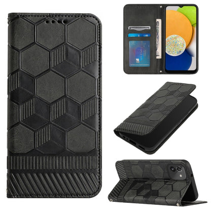 Football Texture Magnetic Leather Flip Phone Case, For Samsung Galaxy A03 164mm, For Samsung Galaxy A03s 164mm India, For Samsung Galaxy A03s 165.8mm US Version, For Samsung Galaxy A03s 166.5mm EU Version, For Samsung Galaxy A12 5G / M12 / F12         ...