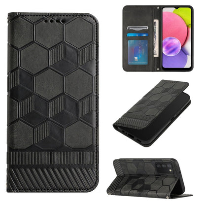 Football Texture Magnetic Leather Flip Phone Case, For Samsung Galaxy A03 164mm, For Samsung Galaxy A03s 164mm India, For Samsung Galaxy A03s 165.8mm US Version, For Samsung Galaxy A03s 166.5mm EU Version, For Samsung Galaxy A12 5G / M12 / F12         ...