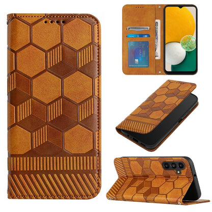 Football Texture Magnetic Leather Flip Phone Case, For Samsung Galaxy A03 164mm, For Samsung Galaxy A03s 164mm India, For Samsung Galaxy A03s 165.8mm US Version, For Samsung Galaxy A03s 166.5mm EU Version, For Samsung Galaxy A12 5G / M12 / F12         ...