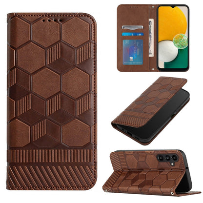 Football Texture Magnetic Leather Flip Phone Case, For Samsung Galaxy A03 164mm, For Samsung Galaxy A03s 164mm India, For Samsung Galaxy A03s 165.8mm US Version, For Samsung Galaxy A03s 166.5mm EU Version, For Samsung Galaxy A12 5G / M12 / F12         ...