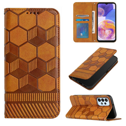 Football Texture Magnetic Leather Flip Phone Case, For Samsung Galaxy A03 164mm, For Samsung Galaxy A03s 164mm India, For Samsung Galaxy A03s 165.8mm US Version, For Samsung Galaxy A03s 166.5mm EU Version, For Samsung Galaxy A12 5G / M12 / F12         ...