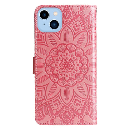 Embossed Sunflower Leather Phone Case, For iPhone 14, For iPhone 14 Plus, For iPhone 14 Pro, For iPhone 14 Pro Max