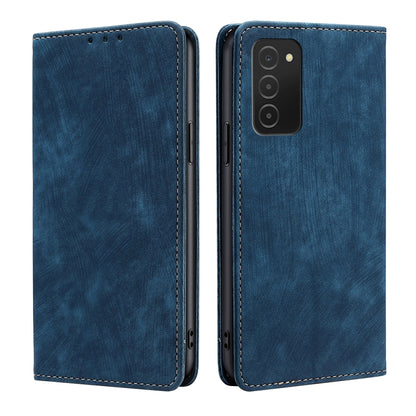 RFID Anti-theft Brush Magnetic Leather Phone Case, For Samsung Galaxy A03S US 165.85mm, For Samsung Galaxy A73 5G, For Samsung Galaxy M53 5G, For Samsung Galaxy S21 5G, For Samsung Galaxy S21 FE 5G, For Samsung Galaxy S21+ 5G, For Samsung Galaxy S22 5G...