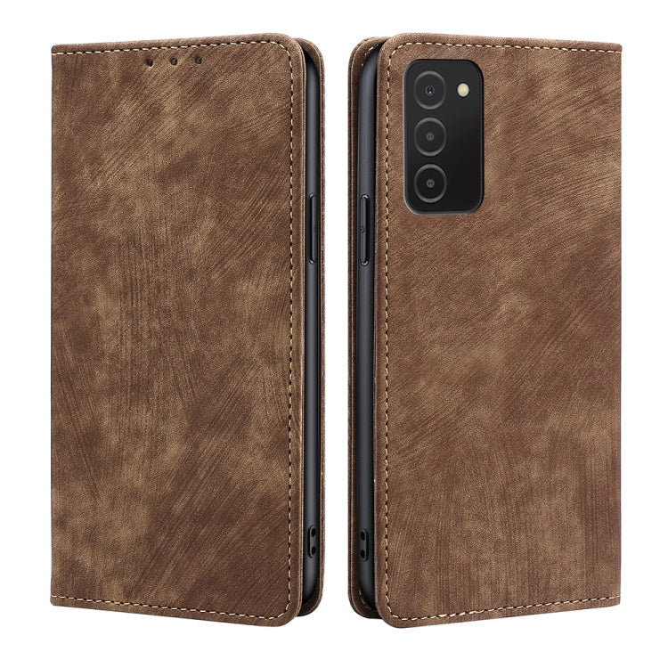 RFID Anti-theft Brush Magnetic Leather Phone Case, For Samsung Galaxy A03S US 165.85mm, For Samsung Galaxy A73 5G, For Samsung Galaxy M53 5G, For Samsung Galaxy S21 5G, For Samsung Galaxy S21 FE 5G, For Samsung Galaxy S21+ 5G, For Samsung Galaxy S22 5G...