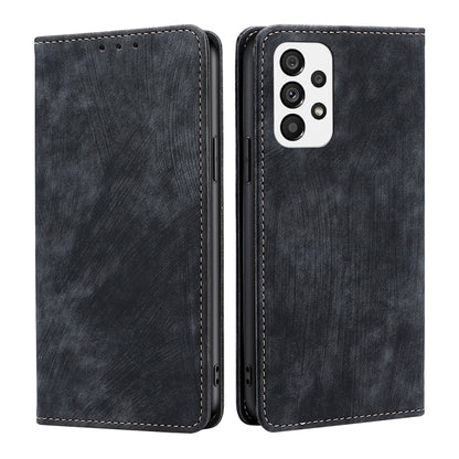 RFID Anti-theft Brush Magnetic Leather Phone Case, For Samsung Galaxy A03S US 165.85mm, For Samsung Galaxy A73 5G, For Samsung Galaxy M53 5G, For Samsung Galaxy S21 5G, For Samsung Galaxy S21 FE 5G, For Samsung Galaxy S21+ 5G, For Samsung Galaxy S22 5G...