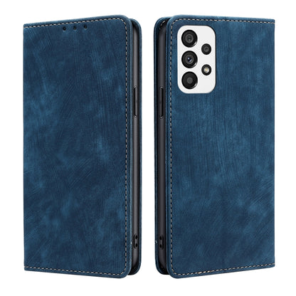 RFID Anti-theft Brush Magnetic Leather Phone Case, For Samsung Galaxy A03S US 165.85mm, For Samsung Galaxy A73 5G, For Samsung Galaxy M53 5G, For Samsung Galaxy S21 5G, For Samsung Galaxy S21 FE 5G, For Samsung Galaxy S21+ 5G, For Samsung Galaxy S22 5G...