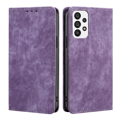 RFID Anti-theft Brush Magnetic Leather Phone Case, For Samsung Galaxy A03S US 165.85mm, For Samsung Galaxy A73 5G, For Samsung Galaxy M53 5G, For Samsung Galaxy S21 5G, For Samsung Galaxy S21 FE 5G, For Samsung Galaxy S21+ 5G, For Samsung Galaxy S22 5G...