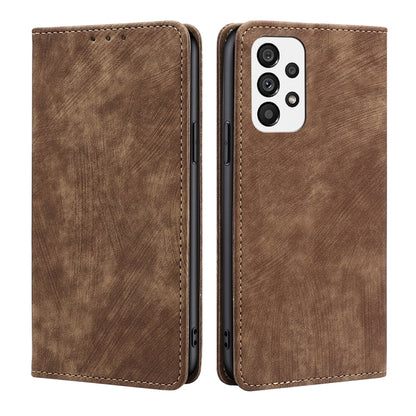 RFID Anti-theft Brush Magnetic Leather Phone Case, For Samsung Galaxy A03S US 165.85mm, For Samsung Galaxy A73 5G, For Samsung Galaxy M53 5G, For Samsung Galaxy S21 5G, For Samsung Galaxy S21 FE 5G, For Samsung Galaxy S21+ 5G, For Samsung Galaxy S22 5G...