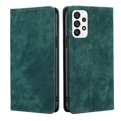 RFID Anti-theft Brush Magnetic Leather Phone Case, For Samsung Galaxy A03S US 165.85mm, For Samsung Galaxy A73 5G, For Samsung Galaxy M53 5G, For Samsung Galaxy S21 5G, For Samsung Galaxy S21 FE 5G, For Samsung Galaxy S21+ 5G, For Samsung Galaxy S22 5G...