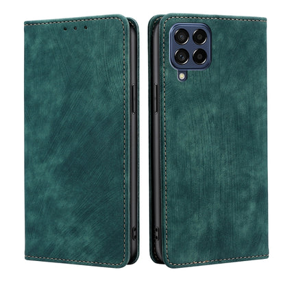 RFID Anti-theft Brush Magnetic Leather Phone Case, For Samsung Galaxy A03S US 165.85mm, For Samsung Galaxy A73 5G, For Samsung Galaxy M53 5G, For Samsung Galaxy S21 5G, For Samsung Galaxy S21 FE 5G, For Samsung Galaxy S21+ 5G, For Samsung Galaxy S22 5G...
