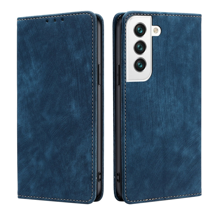 RFID Anti-theft Brush Magnetic Leather Phone Case, For Samsung Galaxy A03S US 165.85mm, For Samsung Galaxy A73 5G, For Samsung Galaxy M53 5G, For Samsung Galaxy S21 5G, For Samsung Galaxy S21 FE 5G, For Samsung Galaxy S21+ 5G, For Samsung Galaxy S22 5G...