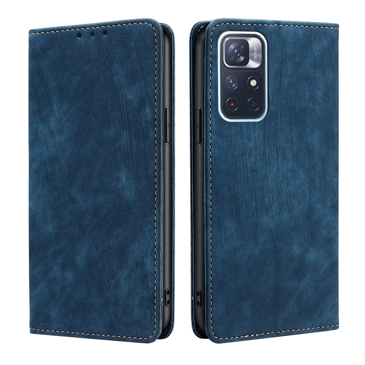 RFID Anti-theft Brush Magnetic Leather Phone Case, For Xiaomi Redmi K50/K50 Pro, For Xiaomi Redmi Note 11 5G/Poco M4 Pro 5G, For Xiaomi Redmi Note 10 JE  Japan, For Xiaomi 12, For Xiaomi 12S Ultra, For Xiaomi Poco C40, For Xiaomi Poco M4 5G            ...