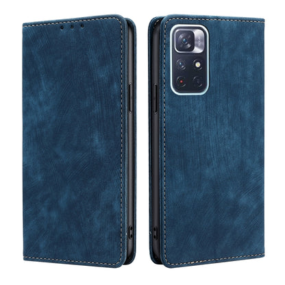RFID Anti-theft Brush Magnetic Leather Phone Case, For Xiaomi Redmi K50/K50 Pro, For Xiaomi Redmi Note 11 5G/Poco M4 Pro 5G, For Xiaomi Redmi Note 10 JE  Japan, For Xiaomi 12, For Xiaomi 12S Ultra, For Xiaomi Poco C40, For Xiaomi Poco M4 5G            ...