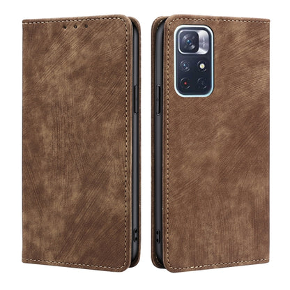 RFID Anti-theft Brush Magnetic Leather Phone Case, For Xiaomi Redmi K50/K50 Pro, For Xiaomi Redmi Note 11 5G/Poco M4 Pro 5G, For Xiaomi Redmi Note 10 JE  Japan, For Xiaomi 12, For Xiaomi 12S Ultra, For Xiaomi Poco C40, For Xiaomi Poco M4 5G            ...