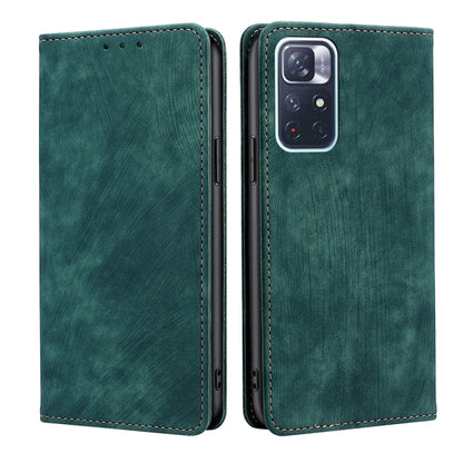RFID Anti-theft Brush Magnetic Leather Phone Case, For Xiaomi Redmi K50/K50 Pro, For Xiaomi Redmi Note 11 5G/Poco M4 Pro 5G, For Xiaomi Redmi Note 10 JE  Japan, For Xiaomi 12, For Xiaomi 12S Ultra, For Xiaomi Poco C40, For Xiaomi Poco M4 5G            ...