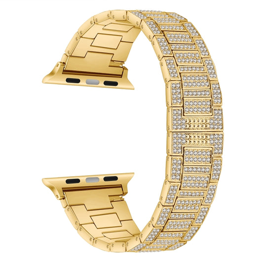 Diamond Metal Watch Band For Apple Watch Series, 7 45mm / 6&SE&5&4 44mm / 3&2&1 42mm, 7 41mm / 6&SE&5&4 40mm / 3&2&1 38mm