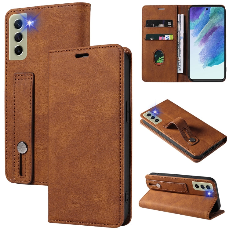 Wristband Magnetic Leather Phone Case, For OPPO Reno7 A, For Samsung Galaxy A33, For Samsung Galaxy S21 5G, For Samsung Galaxy S21 FE 5G, For Samsung Galaxy S21+ 5G, For Samsung Galaxy S21 Ultra 5G, For Samsung Galaxy S22 5G, For Samsung Galaxy S22+ 5G