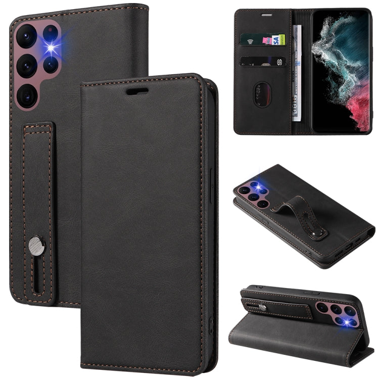Wristband Magnetic Leather Phone Case, For OPPO Reno7 A, For Samsung Galaxy A33, For Samsung Galaxy S21 5G, For Samsung Galaxy S21 FE 5G, For Samsung Galaxy S21+ 5G, For Samsung Galaxy S21 Ultra 5G, For Samsung Galaxy S22 5G, For Samsung Galaxy S22+ 5G