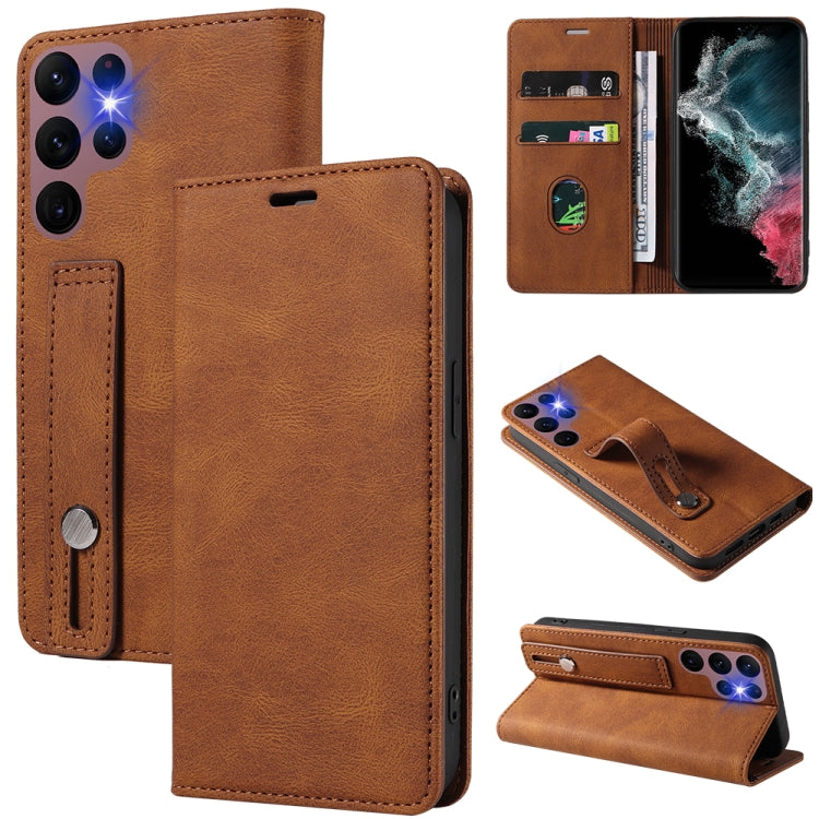 Wristband Magnetic Leather Phone Case, For OPPO Reno7 A, For Samsung Galaxy A33, For Samsung Galaxy S21 5G, For Samsung Galaxy S21 FE 5G, For Samsung Galaxy S21+ 5G, For Samsung Galaxy S21 Ultra 5G, For Samsung Galaxy S22 5G, For Samsung Galaxy S22+ 5G