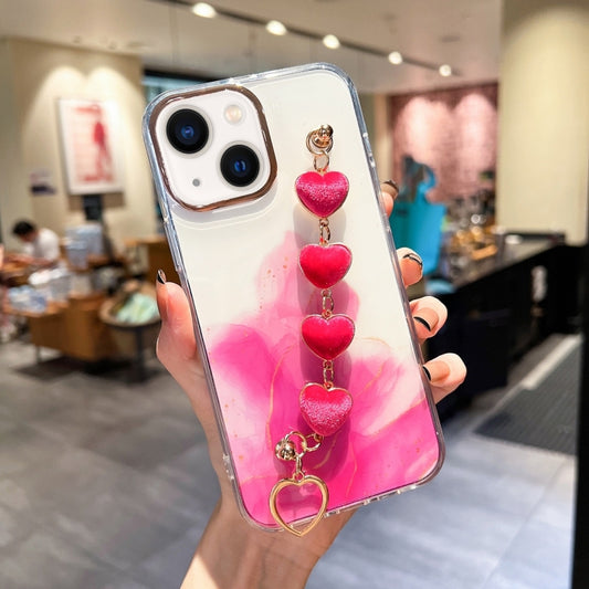 Gold Halo Marble Pattern Case with Bracelet, For iPhone 14, For iPhone 14 Plus, For iPhone 14 Pro, For iPhone 14 Pro Max, For iPhone 13, For iPhone 13 Pro, For iPhone 13 Pro Max, For iPhone 12, For iPhone 12 Pro, For iPhone 12 Pro Max, For iPhone 11