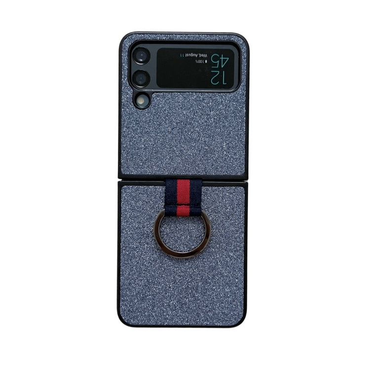 Glitter Powder PU Phone Case With Ring, For Samsung Galaxy Z Flip4