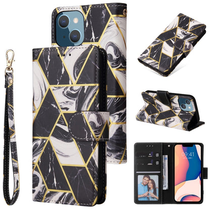 Marble Bronzing Stitching Horizontal Flip PU Leather Case, For iPhone 14, For iPhone 14 Plus, For iPhone 14 Pro, For iPhone 14 Pro Max