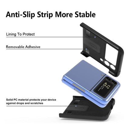 Litchi Texture PC Phone Case with Back Clip, For Samsung Galaxy Z Flip4 5G