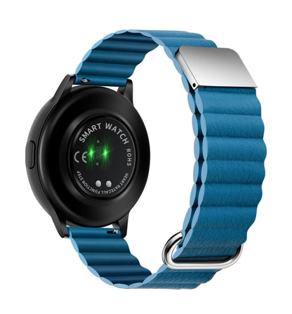 Magnetic Buckle Leather Watch Band, 20mm For Samsung Galaxy Watch3 41mm, 20mm For Samsung Galaxy Watch3 45mm, 22mm For Samsung Galaxy Watch3 41mm, 22mm For Samsung Galaxy Watch3 45mm