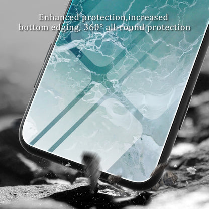 Marble Pattern Glass Protective Phone Case, For iPhone 14, For iPhone 1XR, For iPhone XS Max