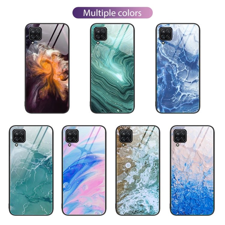 Marble Pattern Glass Protective Phone Case, For Samsung Galaxy A12 5G, For Samsung Galaxy A52, For Samsung Galaxy A53, For Samsung Galaxy M32, For Samsung Galaxy M52 5G, For Samsung Galaxy S21 5G