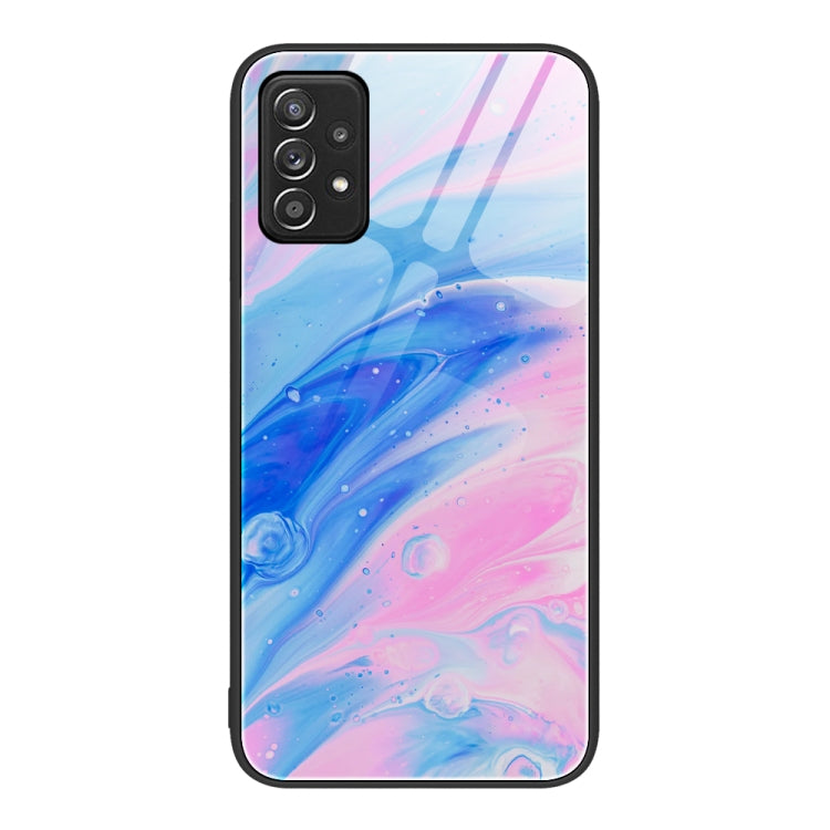 Marble Pattern Glass Protective Phone Case, For Samsung Galaxy A12 5G, For Samsung Galaxy A52, For Samsung Galaxy A53, For Samsung Galaxy M32, For Samsung Galaxy M52 5G, For Samsung Galaxy S21 5G