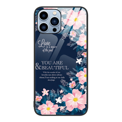 Colorful Painted Glass Phone Case, For iPhone 14, For iPhone 13 Pro Max, For iPhone 13 Pro
