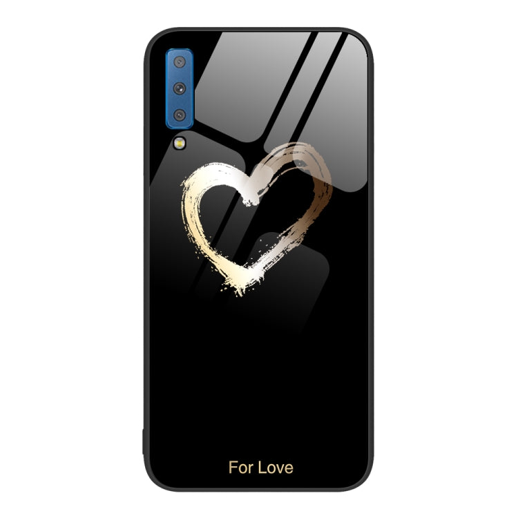 Colorful Painted Glass Phone Case, For Samsung Galaxy A7 2018, For Samsung Galaxy A8+ 2018, For Samsung Galaxy A12