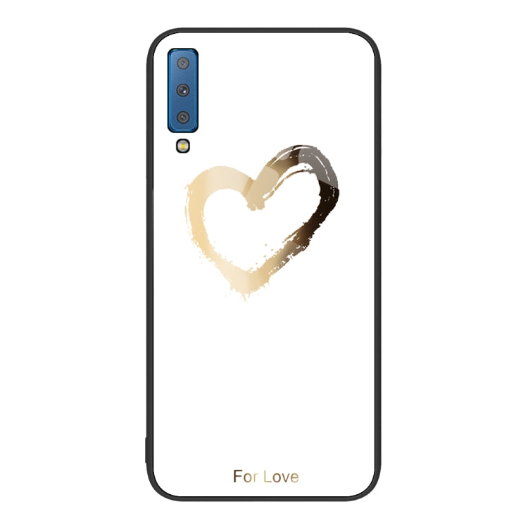 Colorful Painted Glass Phone Case, For Samsung Galaxy A7 2018, For Samsung Galaxy A8+ 2018, For Samsung Galaxy A12
