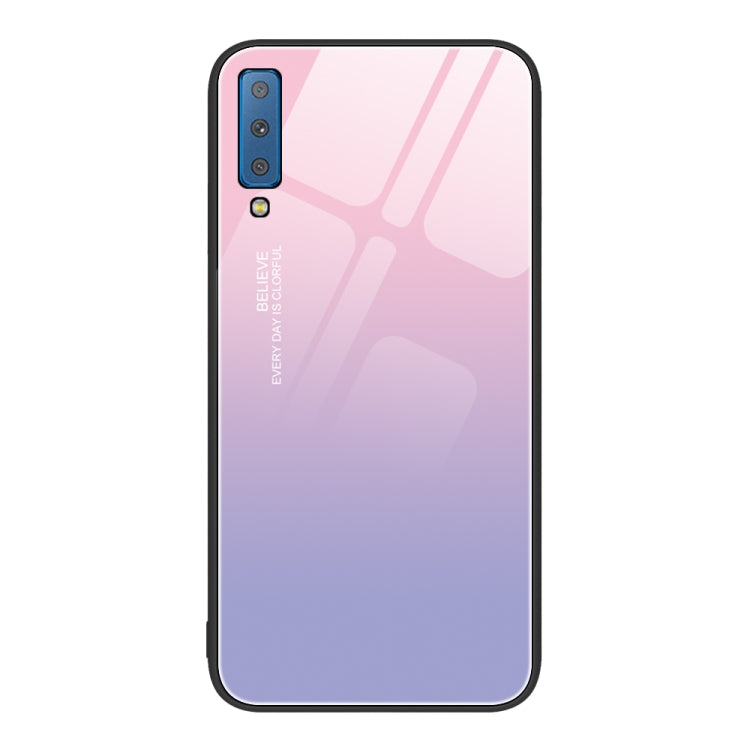 Colorful Painted Glass Phone Case, For Samsung Galaxy A7 2018, For Samsung Galaxy A8+ 2018, For Samsung Galaxy A12