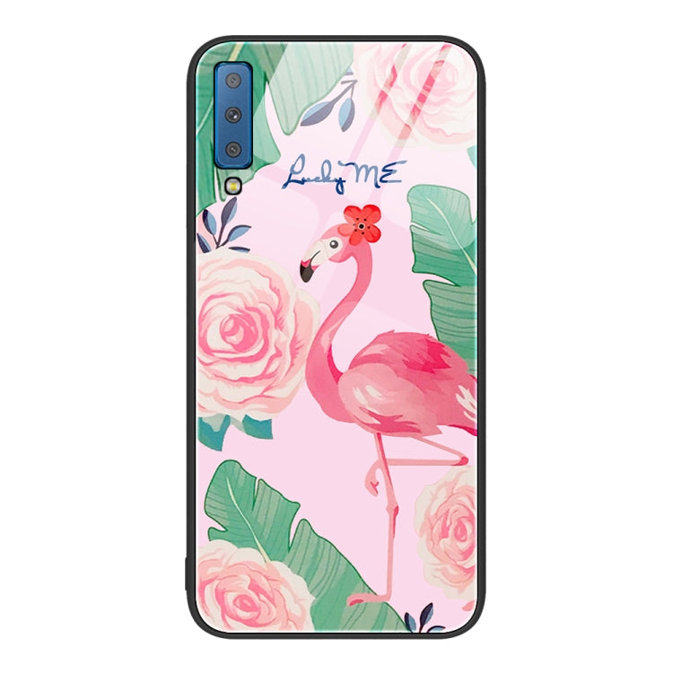 Colorful Painted Glass Phone Case, For Samsung Galaxy A7 2018, For Samsung Galaxy A8+ 2018, For Samsung Galaxy A12