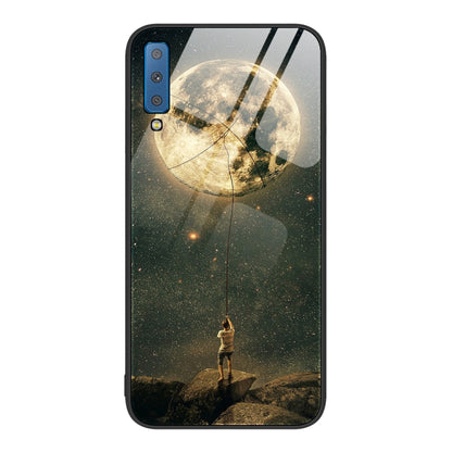 Colorful Painted Glass Phone Case, For Samsung Galaxy A7 2018, For Samsung Galaxy A8+ 2018, For Samsung Galaxy A12