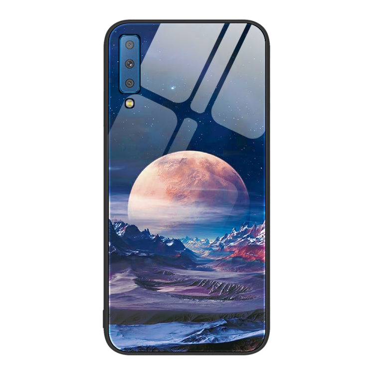 Colorful Painted Glass Phone Case, For Samsung Galaxy A7 2018, For Samsung Galaxy A8+ 2018, For Samsung Galaxy A12