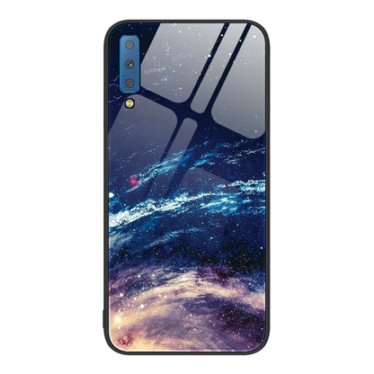 Colorful Painted Glass Phone Case, For Samsung Galaxy A7 2018, For Samsung Galaxy A8+ 2018, For Samsung Galaxy A12