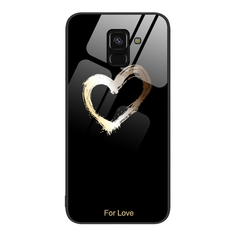 Colorful Painted Glass Phone Case, For Samsung Galaxy A7 2018, For Samsung Galaxy A8+ 2018, For Samsung Galaxy A12