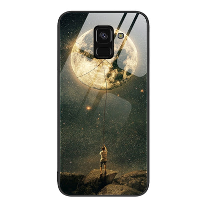 Colorful Painted Glass Phone Case, For Samsung Galaxy A7 2018, For Samsung Galaxy A8+ 2018, For Samsung Galaxy A12