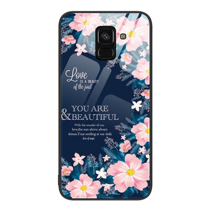 Colorful Painted Glass Phone Case, For Samsung Galaxy A7 2018, For Samsung Galaxy A8+ 2018, For Samsung Galaxy A12