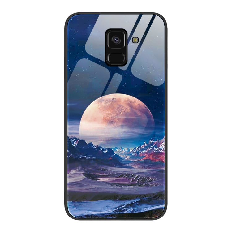 Colorful Painted Glass Phone Case, For Samsung Galaxy A7 2018, For Samsung Galaxy A8+ 2018, For Samsung Galaxy A12