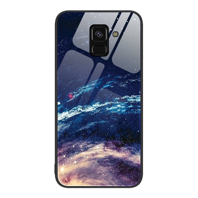 Colorful Painted Glass Phone Case, For Samsung Galaxy A7 2018, For Samsung Galaxy A8+ 2018, For Samsung Galaxy A12
