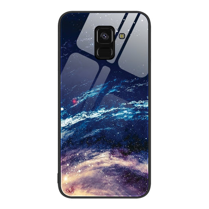 Colorful Painted Glass Phone Case, For Samsung Galaxy A7 2018, For Samsung Galaxy A8+ 2018, For Samsung Galaxy A12